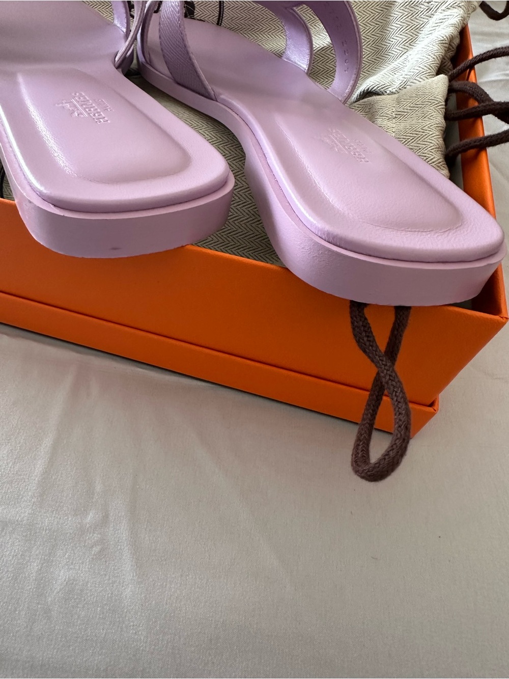 Hermes Lilac Oran Slide Sandals - Picture 4 of 9